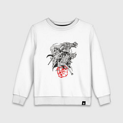 Свитшот хлопковый детский Ванпис персонажи, цвет: белый