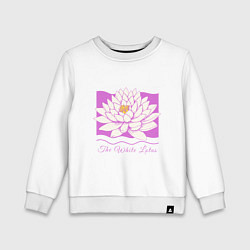 Свитшот хлопковый детский The white lotus, цвет: белый