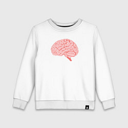 Свитшот хлопковый детский Мозг иллюстрация, цвет: белый