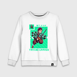 Свитшот хлопковый детский Клинок рассекающий демонов Tanjiro Kamado, цвет: белый