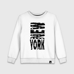 Свитшот хлопковый детский New York - USA, цвет: белый