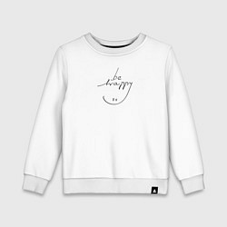 Свитшот хлопковый детский Be happy сейчас и всегда, цвет: белый