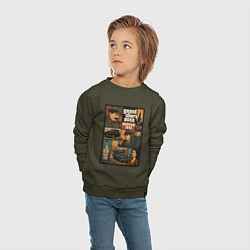 Свитшот хлопковый детский GTA: Moscow 1940, цвет: хаки — фото 2