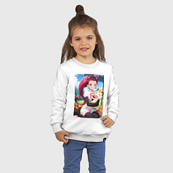 Свитшот хлопковый детский Джесси и Мяут на пикнике, цвет: белый — фото 2