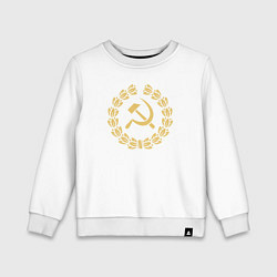 Свитшот хлопковый детский Стиль серпа и молота, цвет: белый