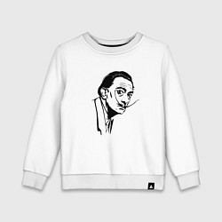 Свитшот хлопковый детский Известный Сальвадор Дали, цвет: белый