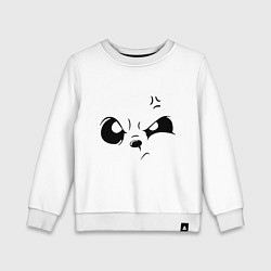 Свитшот хлопковый детский Angry bear face, цвет: белый