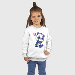 Свитшот хлопковый детский Lovely panda, цвет: белый — фото 2