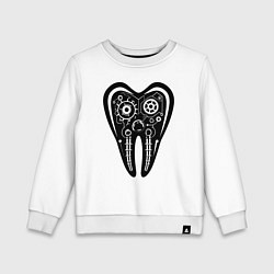 Свитшот хлопковый детский Механический зуб, цвет: белый