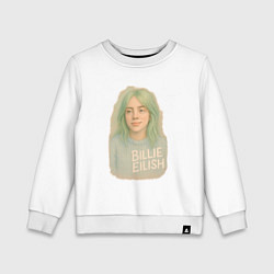 Свитшот хлопковый детский Билли Айлиш пастельные тона, цвет: белый