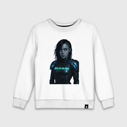 Свитшот хлопковый детский Билли Айлиш в космическом костюме, цвет: белый