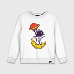 Свитшот хлопковый детский Сатурн и Луна, цвет: белый