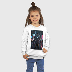 Свитшот хлопковый детский Железный человек посреди ночного города, цвет: белый — фото 2