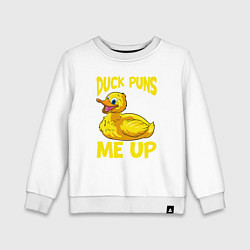 Свитшот хлопковый детский Утка меня подкалывает, цвет: белый