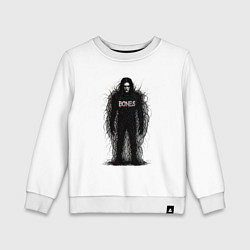Свитшот хлопковый детский Bones horror style, цвет: белый