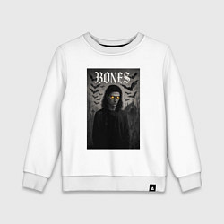 Детский свитшот Bones с желтыми горящими глазами