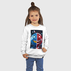 Свитшот хлопковый детский Смайлик твоего настроения, цвет: белый — фото 2