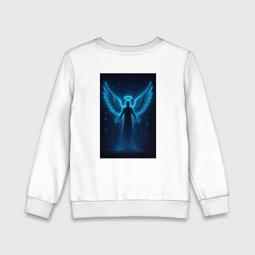 Детский свитшот Angel Glow simple - киберпанк / Белый – фото 2