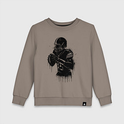 Детский свитшот Американский футболист черной краской