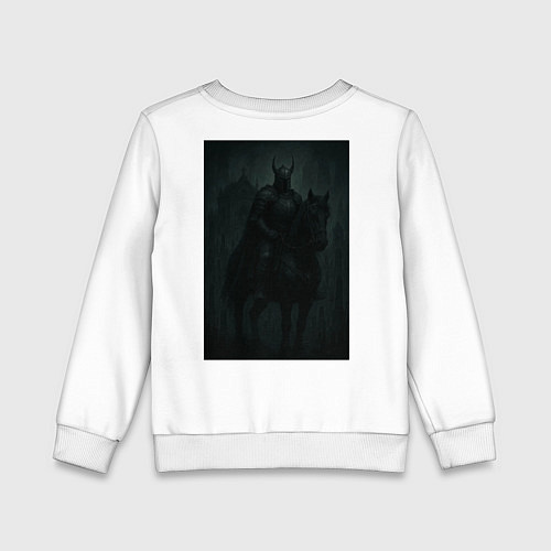 Детский свитшот Рыцарь тьмы - dark fantasy / Белый – фото 2