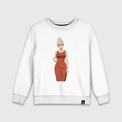 Свитшот хлопковый детский Dandadan Seiko в платье, цвет: белый