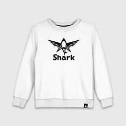 Свитшот хлопковый детский Крылатая акула, цвет: белый