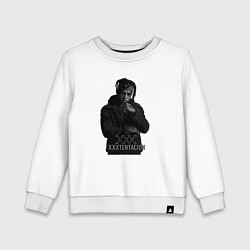 Свитшот хлопковый детский XXXTentacion грустный, цвет: белый