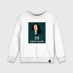 Свитшот хлопковый детский Squid game 212, цвет: белый