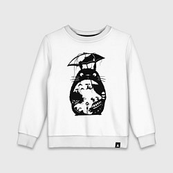 Свитшот хлопковый детский Тоторо Мэй Сацуки котобус, цвет: белый