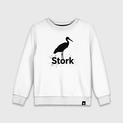 Детский свитшот Аист черной краской