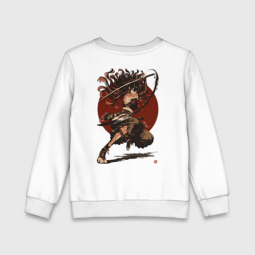Детский свитшот Ярость девушки самурая / Белый – фото 2