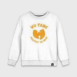Свитшот хлопковый детский Wu-Tang protect ya neck, цвет: белый