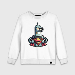 Свитшот хлопковый детский Super Bender meme, цвет: белый
