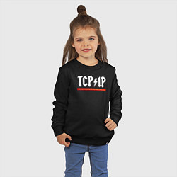 Свитшот хлопковый детский TCP IP connecting people since 1972, цвет: черный — фото 2