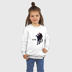 Свитшот хлопковый детский Тэхен BTS, цвет: белый — фото 2