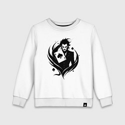 Свитшот хлопковый детский Аниме джокер и туз пик, цвет: белый