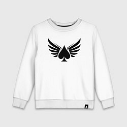 Свитшот хлопковый детский Крылатые пики, цвет: белый