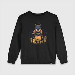 Свитшот хлопковый детский Halloween bat girl, цвет: черный