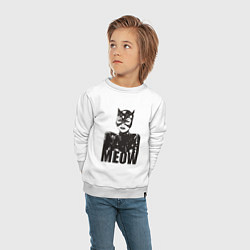 Свитшот хлопковый детский Cat woman, цвет: белый — фото 2