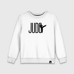 Свитшот хлопковый детский Sport judo, цвет: белый