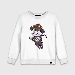 Свитшот хлопковый детский Japan girl, цвет: белый