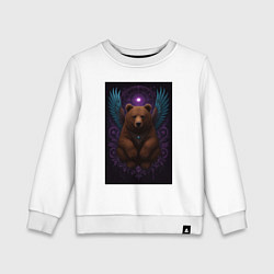 Свитшот хлопковый детский Духовный медведь, цвет: белый