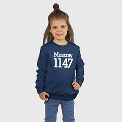 Свитшот хлопковый детский Москва год основания 1147 крупными, цвет: тёмно-синий — фото 2