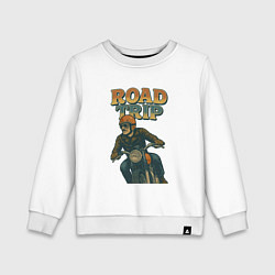 Свитшот хлопковый детский Road trip, цвет: белый