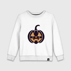 Свитшот хлопковый детский Тыква Джек фонарь Хэллоуин, цвет: белый