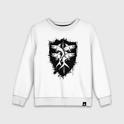 Свитшот хлопковый детский Четыре рыбы на щите, цвет: белый