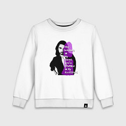 Свитшот хлопковый детский Dave Gahan Depeche Mode - Walking In My Shoes, цвет: белый