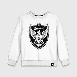 Свитшот хлопковый детский Щит Сургута, цвет: белый