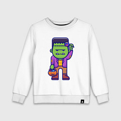 Свитшот хлопковый детский Франкенштейн с конфетами, цвет: белый