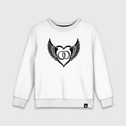 Свитшот хлопковый детский Свадебные крылья, цвет: белый